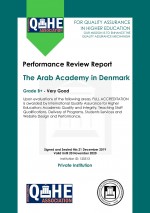 شهادات الجودة والأدائية العالية في التعليم العالي الصادرة من الرابطة الدولية لضمان الجودة في التعليم العالي (QAHE) لتقييم الأكاديمية العربية في الدنمارك